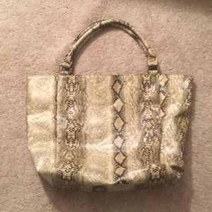 NWOT faux snakeskin tote